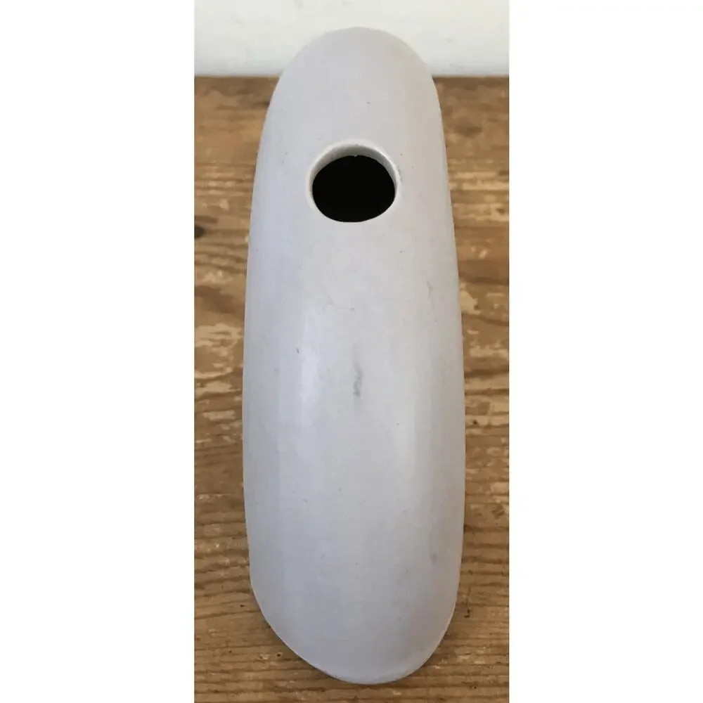EKUA Gray Ceramic Porcelain Art Pottery Arch Ikebana Japanese Vase 7.5“